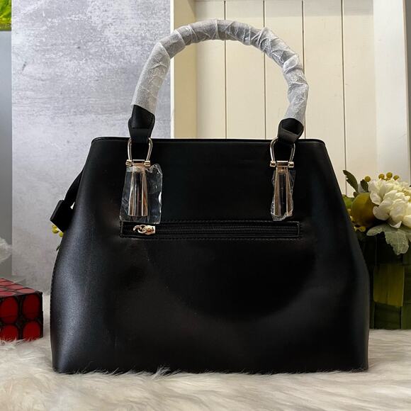 NEW Pomelo Black Red Colorblock Chevron Multi Crossbody Tote Bag … NWT - Picture 5 of 13